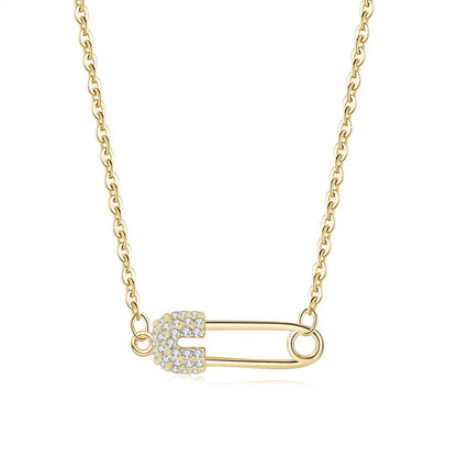 Elegant Safety Pin Charm Necklace