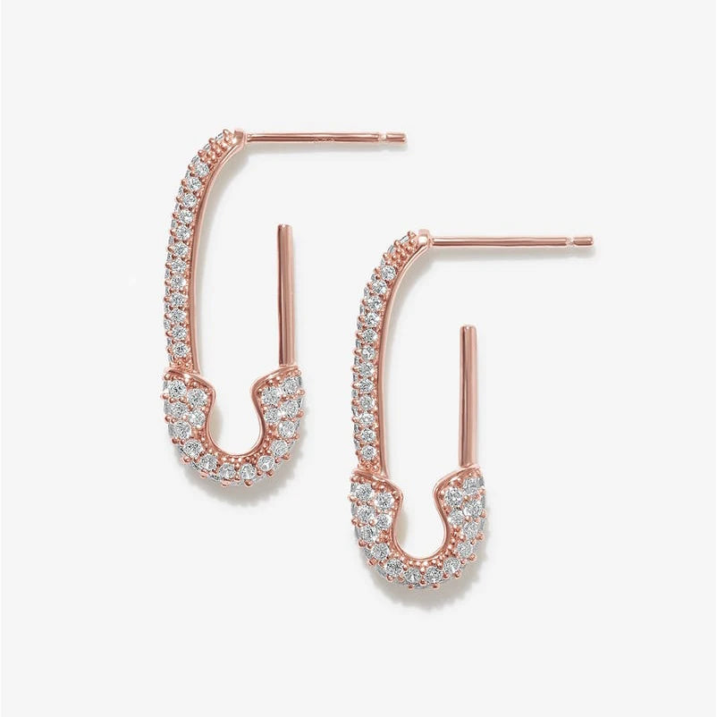 safety pin studs earrings for women