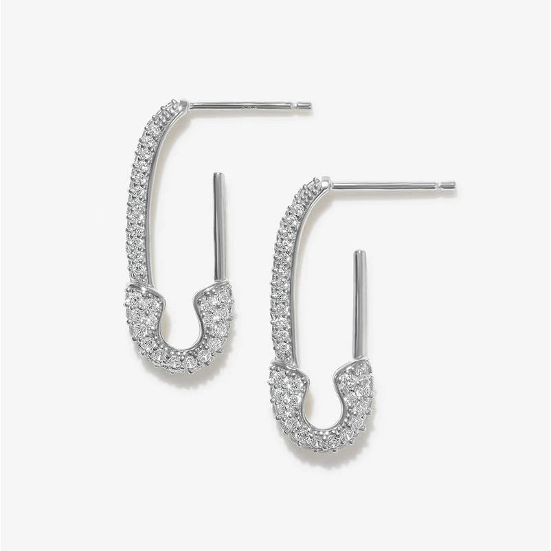 safety pin studs earrings for women