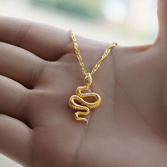 Snake Medusa Necklace Stainless Steel Gold/Silver